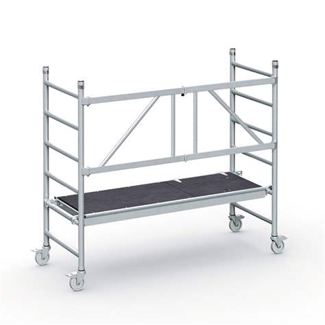 Modulares Aluminium-Gerüst mit Räder, Plattform 1,8 x 0,6 m, Plattformhöhe 0,55 m
