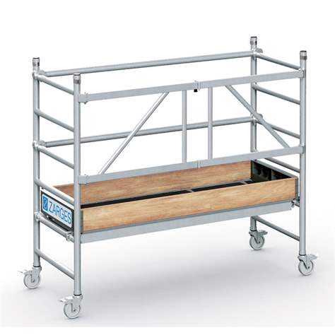 Modulares Aluminium-Gerüst mit Räder, Plattform 1,8 x 0,6 m, Plattformhöhe 0,55 m