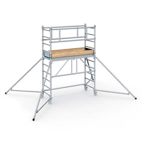 Modulares Aluminium-Gerüst mit Räder, Plattform 1,8 x 0,6 m, Plattformhöhe 1,55 m