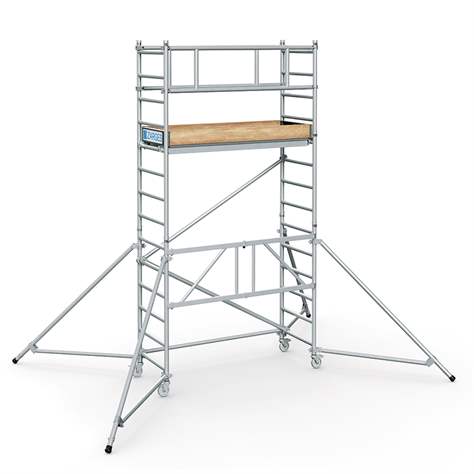 Modulares Aluminium-Gerüst mit Räder, Plattform 1,8 x 0,6 m, Plattformhöhe 2,55 m