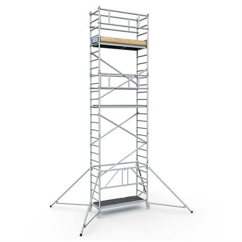 Modulares Aluminium-Gerüst mit Räder, Plattform 1,8 x 0,6 m, Plattformhöhe 5,55 m