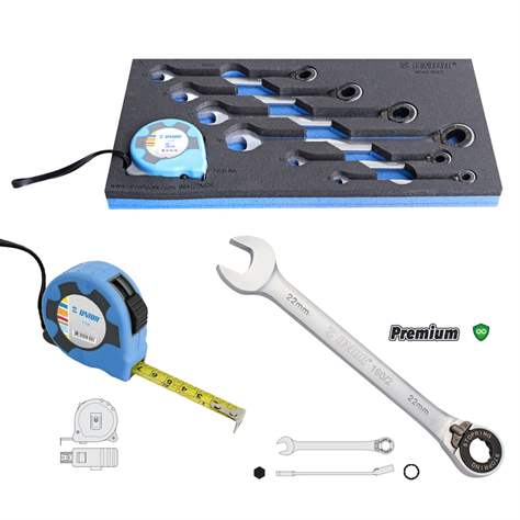 Set de chei combinate cu clichet, forjate (8-19) și rulete, UNIOR, 7 buc. - UNIOR Slovenia - imagine3