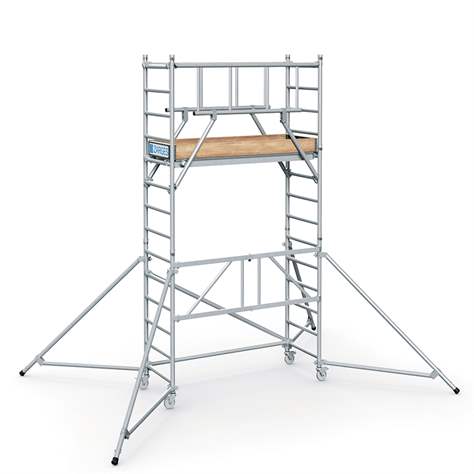 Modulares Aluminium-Gerüst S-Plus mit Räder, Plattform 1,8 x 0,6 m, Plattformhöhe 2,55 m