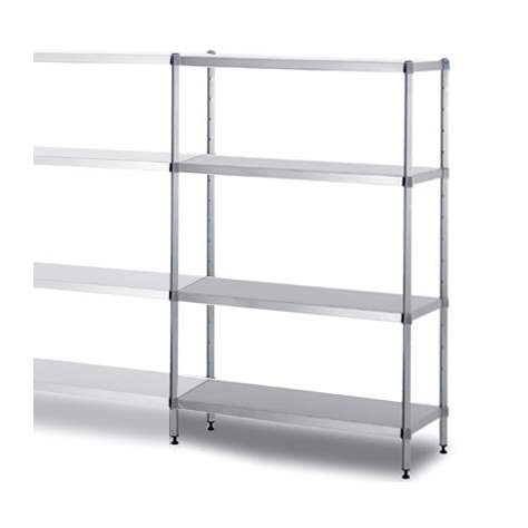 Raft cu inserare din inox, 4 polițe netede 1000 x 400 mm, înălţimea 1800 mm