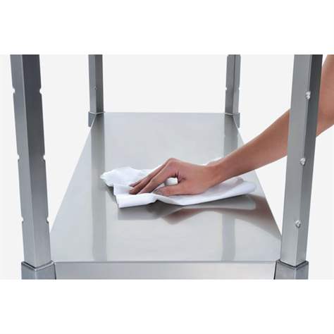 Raft cu inserare din inox, 4 polițe netede 1000 x 400 mm, înălţimea 2000 mm, raft de colț dreapta - imagine6