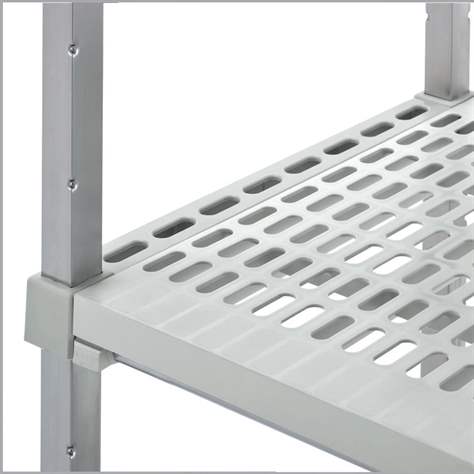 Edelstahl-Steckregal, 4 gelochte PP-Fachböden, H x B x T: 1800x1000x400 mm - Bild2