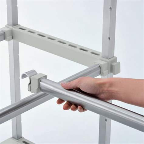 Edelstahl-Steckregal, 4 gelochte PP-Fachböden, H x B x T: 1800x1000x400 mm - Bild5