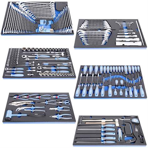 Cărucior scule atelier service EUROVISION, L x l x H: 800 x 440 x 923 mm, 8 sertare și 6 set de scule UNIOR, 237 buc. - UNIOR Slovenia - imagine3