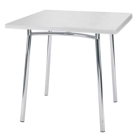 Konferenztisch TIRAMISU, 800 x 800 mm, Gestell verchromt, Tischplatte Lichgrau - Nowy Styl Group