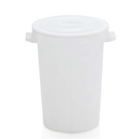 Kruhové vědro, objem 75 l, plastové, barva bílá - obrázek2