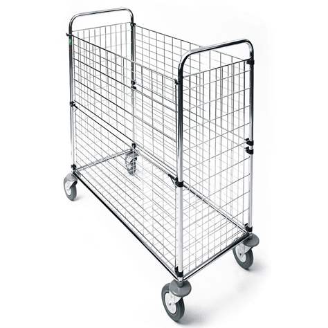 Manipulační vozík drátěný s jednou sklopnou stěnou, v x d x š: 1050x530x1100mm