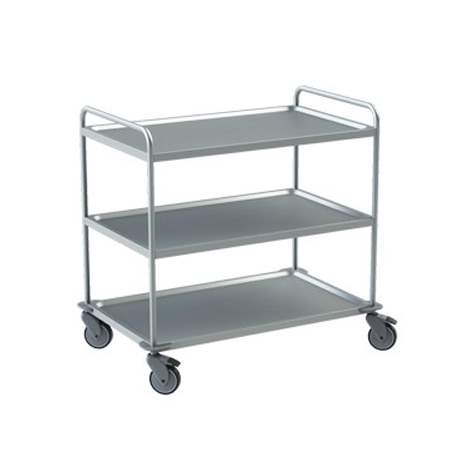 Cărucior cu polițe din oțel inoxidabil, profesional, 3 polițe, HxLxl: 1080x730x1150 mm - imagine3