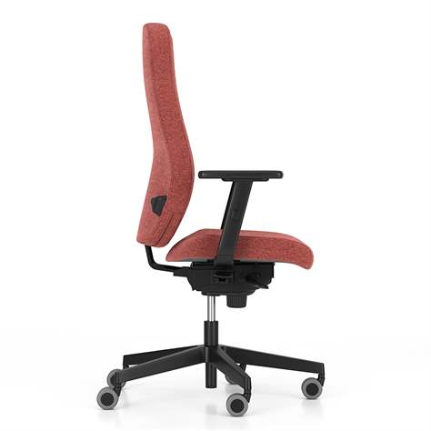 Bürodrehstuhl BJARG, hohe Rückenlehne, Synchronmechanik, Stoffbezug RIVET, Farbe rot - Nowy Styl Group - Bild2