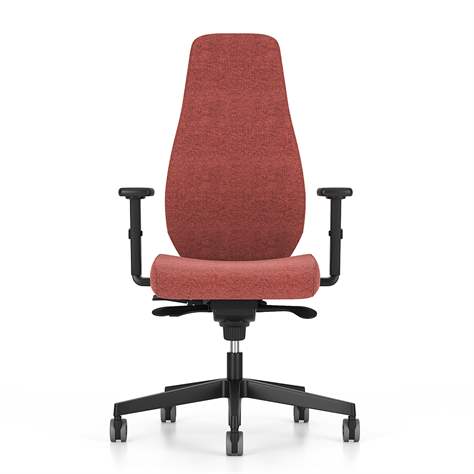 Bürodrehstuhl BJARG, hohe Rückenlehne, Synchronmechanik, Stoffbezug RIVET, Farbe rot - Nowy Styl Group - Bild3