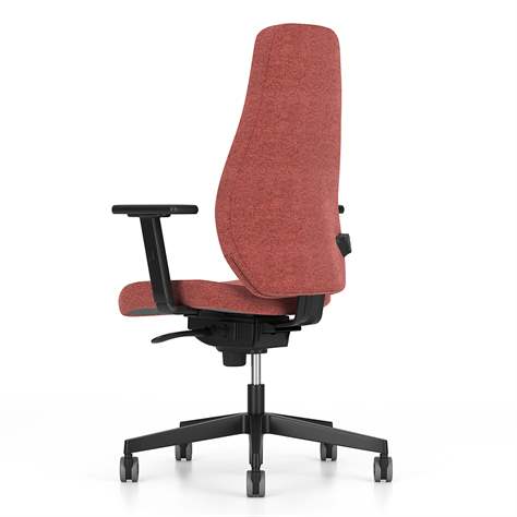 Bürodrehstuhl BJARG, hohe Rückenlehne, Synchronmechanik, Stoffbezug RIVET, Farbe rot - Nowy Styl Group - Bild4