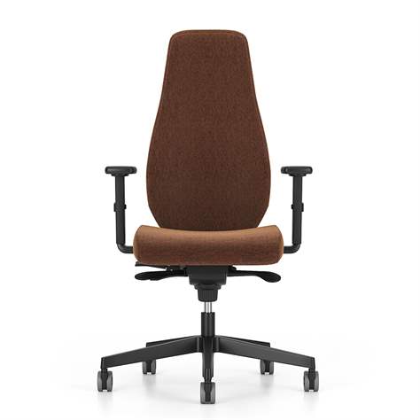 Bürodrehstuhl BJARG, hohe Rückenlehne, Synchronmechanik, Stoffbezug RIVET, Farbe braun - Nowy Styl Group - Bild3