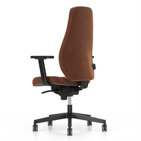 Bürodrehstuhl BJARG, hohe Rückenlehne, Synchronmechanik, Stoffbezug RIVET, Farbe braun - Nowy Styl Group - Bild4