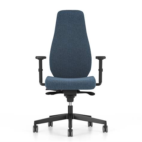 Bürodrehstuhl BJARG, hohe Rückenlehne, Synchronmechanik, Stoffbezug RIVET, Farbe blau - Nowy Styl Group - Bild2