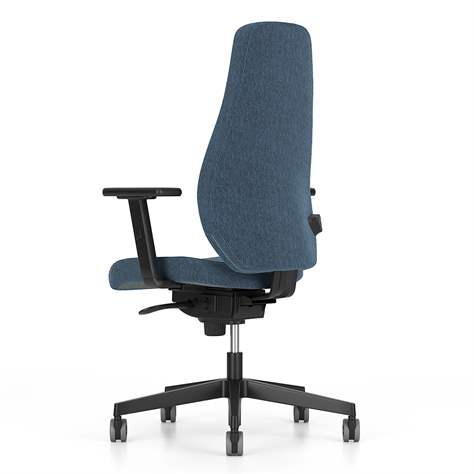 Bürodrehstuhl BJARG, hohe Rückenlehne, Synchronmechanik, Stoffbezug RIVET, Farbe blau - Nowy Styl Group - Bild3