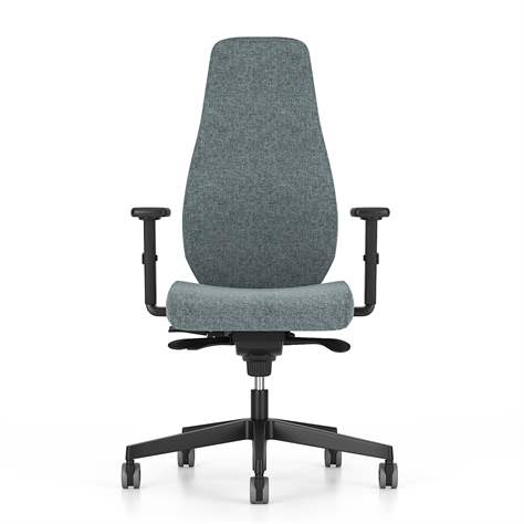 Bürodrehstuhl BJARG, hohe Rückenlehne, Synchronmechanik, Stoffbezug RIVET, Farbe lichtgrau - Nowy Styl Group - Bild3