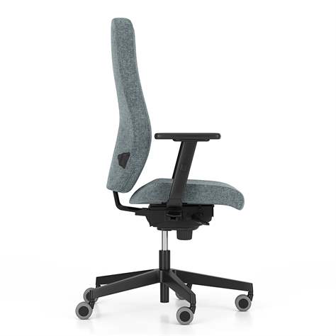 Bürodrehstuhl BJARG, hohe Rückenlehne, Synchronmechanik, Stoffbezug RIVET, Farbe lichtgrau - Nowy Styl Group - Bild5