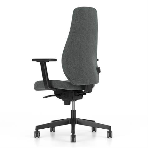 Bürodrehstuhl BJARG, hohe Rückenlehne, Synchronmechanik, Stoffbezug RIVET, Farbe dunkelgrau - Nowy Styl Group - Bild2