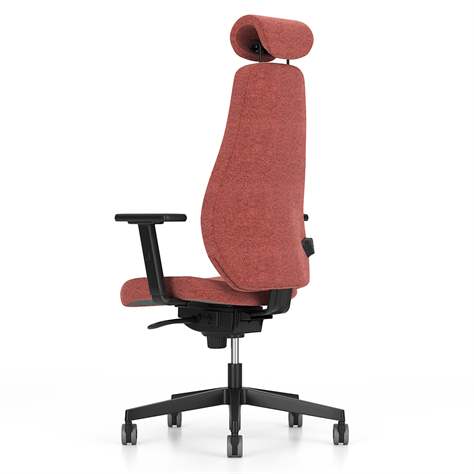 Bürodrehstuhl BJARG mit Kopfstütze, hohe Rückenlehne, Synchronmechanik, Stoffbezug RIVET, Farbe rot - Nowy Styl Group - Bild3