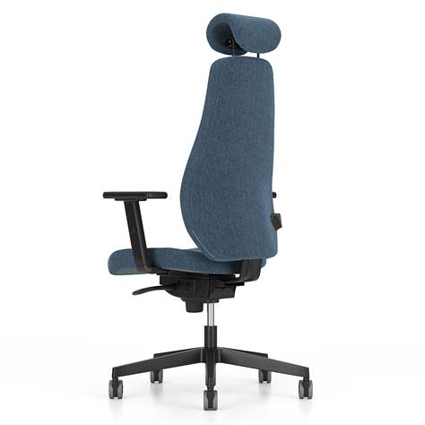 Bürodrehstuhl BJARG mit Kopfstütze, hohe Rückenlehne, Synchronmechanik, Stoffbezug RIVET, Farbe blau - Nowy Styl Group - Bild3