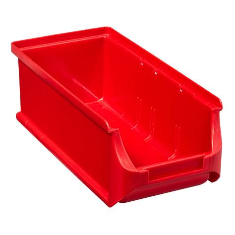 Plastový zásobník s viditelným obsahem, 215 x 102 x 75 mm, barva červená, bal. 20 ks