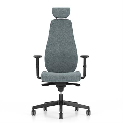 Bürodrehstuhl BJARG mit Kopfstütze, hohe Rückenlehne, Synchronmechanik, Stoffbezug RIVET, Farbe Lichtgrau - Nowy Styl Group - Bild4