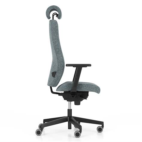 Bürodrehstuhl BJARG mit Kopfstütze, hohe Rückenlehne, Synchronmechanik, Stoffbezug RIVET, Farbe Lichtgrau - Nowy Styl Group - Bild5