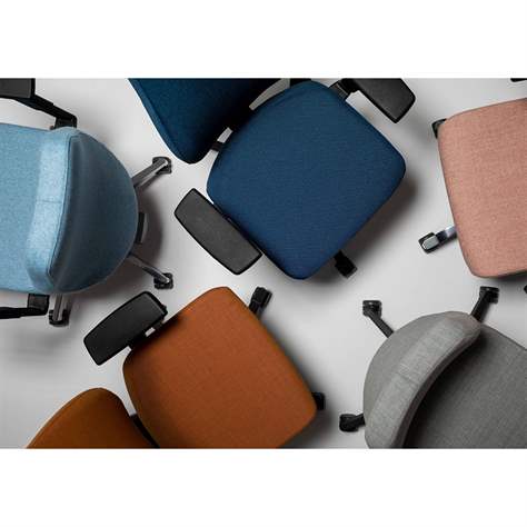 Bürodrehstuhl BJARG mit Kopfstütze, hohe Rückenlehne, Synchronmechanik, Stoffbezug RIVET, Farbe blau - Nowy Styl Group - Bild6