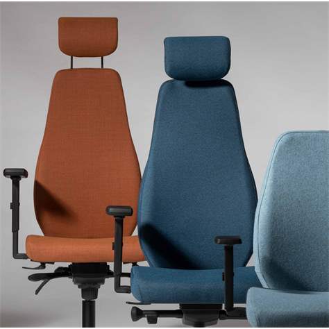 Bürodrehstuhl BJARG mit Kopfstütze, hohe Rückenlehne, Synchronmechanik, Stoffbezug RIVET, Farbe blau - Nowy Styl Group - Bild7