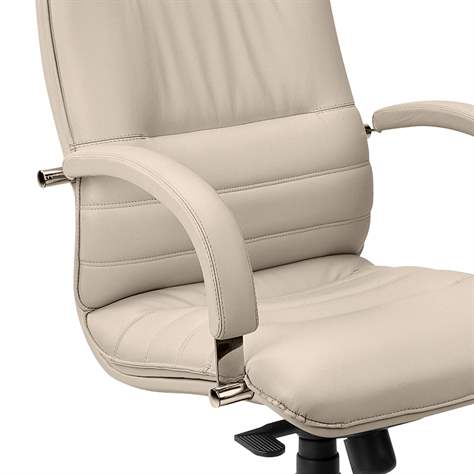 Manager-Sessel LINEA, mit Armlehnen, Stahlgestell verchromt, Weichlederbezug - Lichtgrau - Nowy Styl Group - Bild4