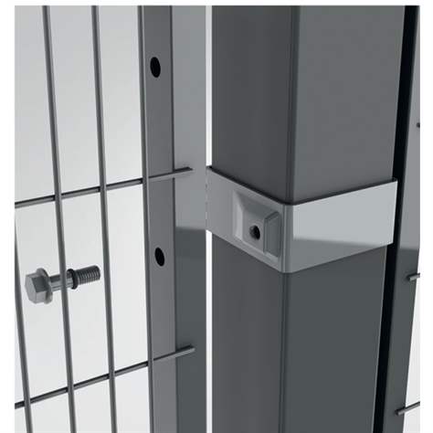 Bodenstütze für Maschinengitter, Höhe 2200 mm, Profil 80x80 mm, Farbe Schwarz - TROAX CZ, s.r.o. - Bild2