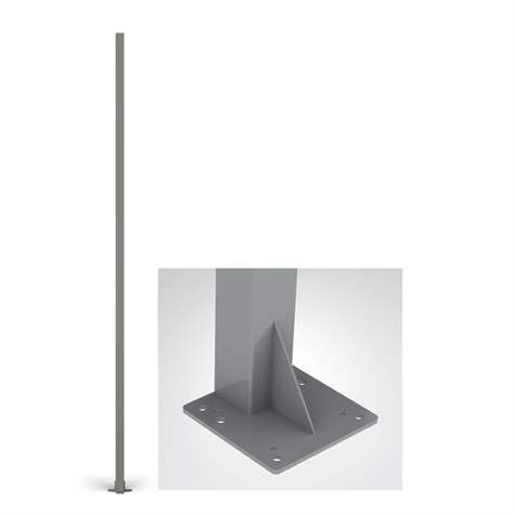 Bodenstütze für Maschinengitter, Höhe 2200 mm, Profil 80x80 mm, Farbe Grau - TROAX CZ, s.r.o.