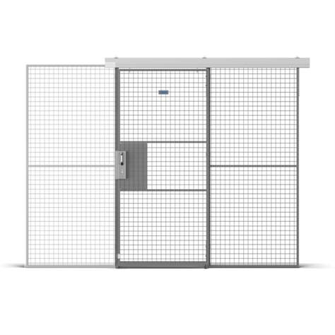 Einfache Schibetür (für Maschinenschutzgitter), Breite 1000 mm, Säulen Grau/Tür Grau - TROAX CZ, s.r.o.