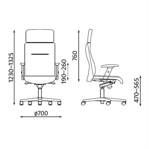 Manager-Sessel NEO-LUX mit Armlehnen, Stahlgestell verchromt, Weichlederbezug - Schwarz - Nowy Styl Group - Bild3