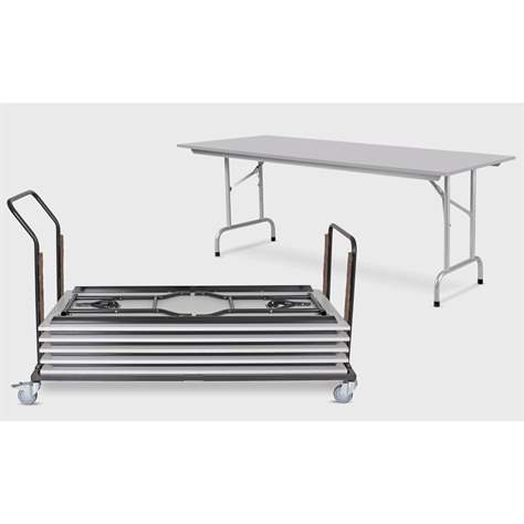 Klappbarer Konferenztisch RICO, Länge 2000 mm, Platte Ahorn, Konstruktion silberlackiert - Nowy Styl Group - Bild6