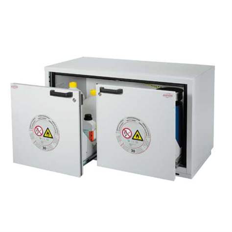 Bezpečnostní skříňka na hořlaviny 30 min., 2 zásuvky, v x š x h: 630x1100x550 mm - asecos GmbH