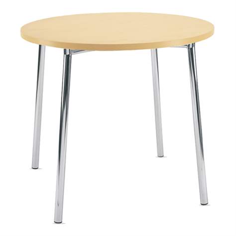 Konferenztisch TIRAMISU, Durchmesser 800 mm, Gestell verchromt, Tischplatte Ahorn - Nowy Styl Group