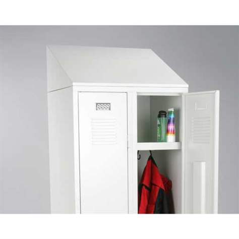 Schrägdachaufsatz für Garderobenschrank, Breite 600 mm, Grau RAL7035 - Kovos Verneřice - Bild2