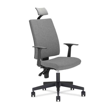 Bürostuhl I-LINE mit Kopfstütze, gepolstert, Bezugsmaterial Basic, Frabe grau - Nowy Styl Group