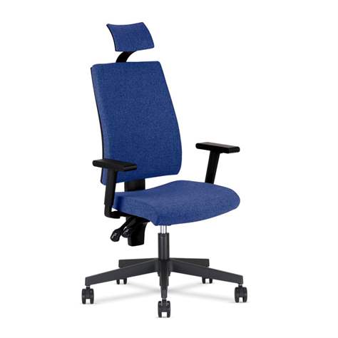 Bürostuhl I-LINE mit Kopfstütze, gepolstert, Bezugsmaterial Basic, Frabe blau - Nowy Styl Group