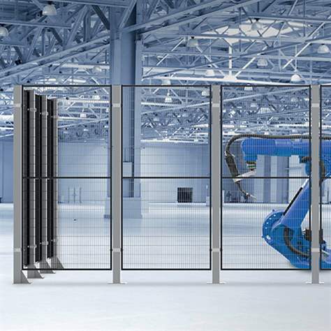 Doppelschibetür (für Maschinenschutzgitter), Breite 2000 mm, Säulen Grau/Tür Grau - TROAX CZ, s.r.o. - Bild6