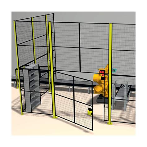 Doppelschibetür (für Maschinenschutzgitter), Breite 2000 mm, Säulen Grau/Tür Grau - TROAX CZ, s.r.o. - Bild9