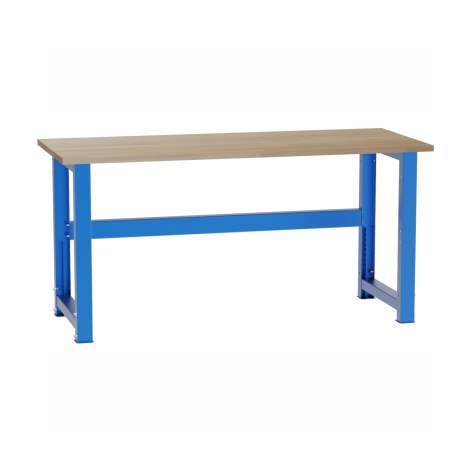 Banc de lucru atelier cu reglare pe înălțime LxlxH 1700x700x827-1027 mm Kovona, albastru RAL5012 - Kovona Lysa nad Labem