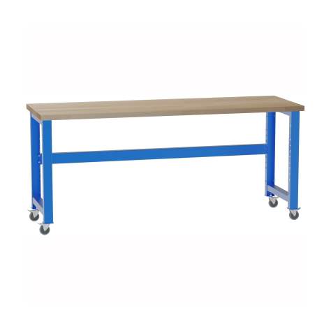 Banc de lucru atelier mobil LxlxH 1700x700x928 mm Kovona, albastru RAL5012 - Kovona Lysa nad Labem