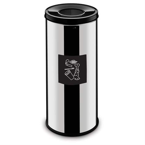 Wertstoffsammler EKO, Volumen 45 l, Edelstahlbehälter, farbe Schwarz - Alda S.A.