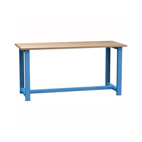 Banc de lucru atelier LxlxH 1700x700x827 mm Kovona, traversă inferioara, albastru RAL5012 - Kovona Lysa nad Labem